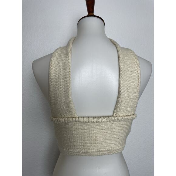 Ruve Top Bra Pullover Knit Stretch Halter Vija Tan FLAW - Picture 4 of 9